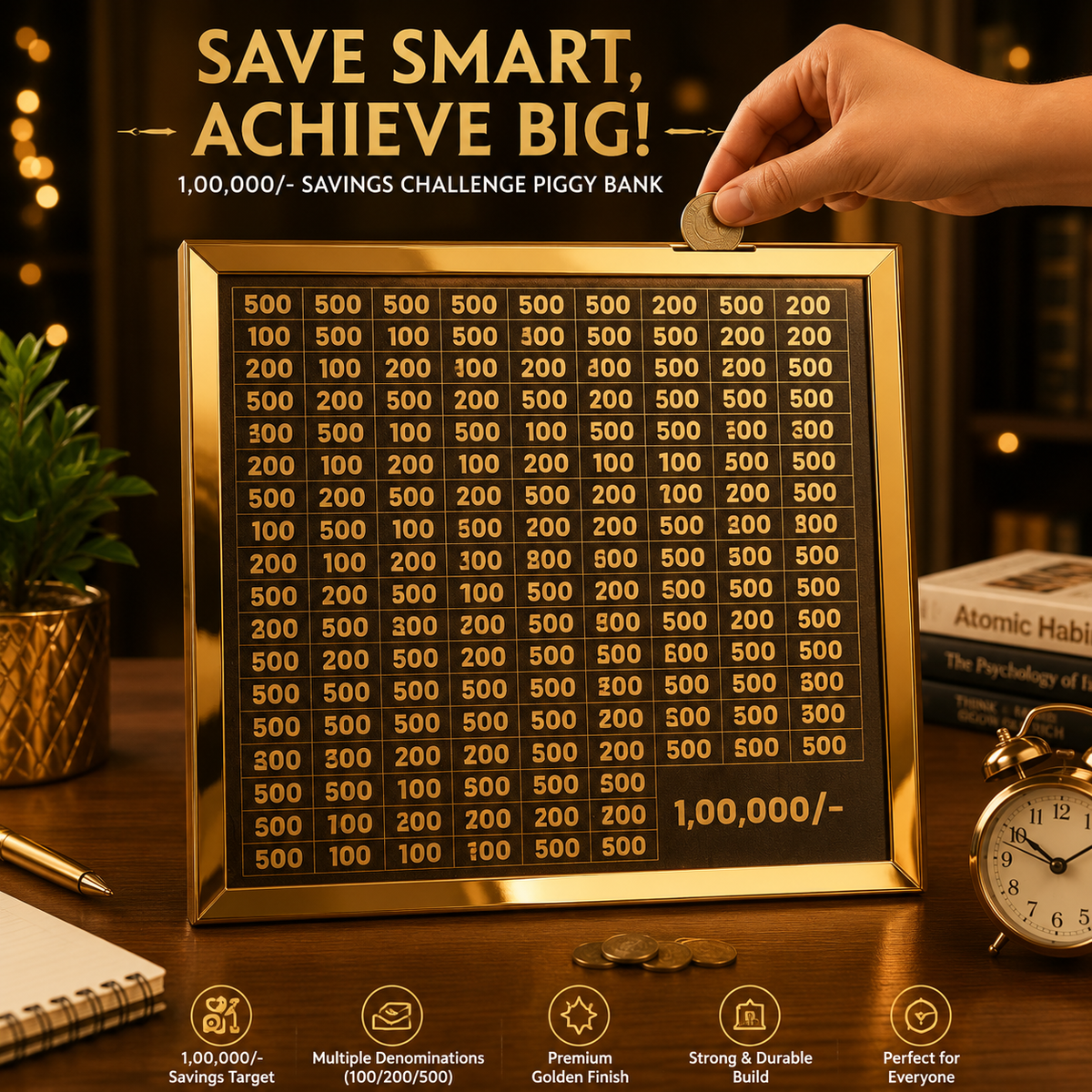 Wooden Piggy Bank (100000 saving)